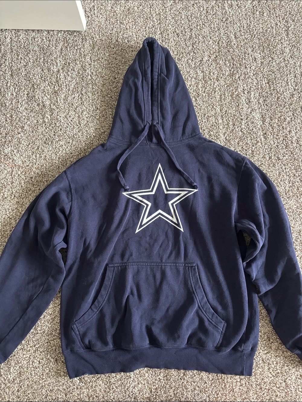 NFL Dallas Cowboys Black Hoodie with White/Light Print